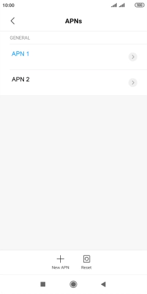 Press the field next to the required data connection to activate it.