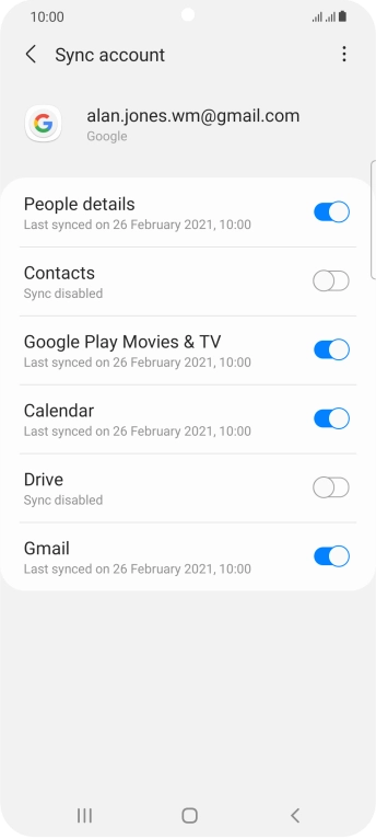 Press the indicator next to 'Contacts' to turn on the function.