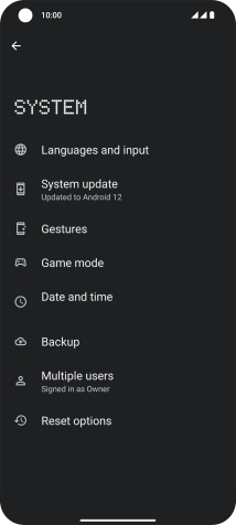 Press Reset options.