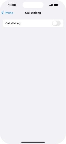 Press the indicator next to 'Call Waiting' to turn the function on or off.