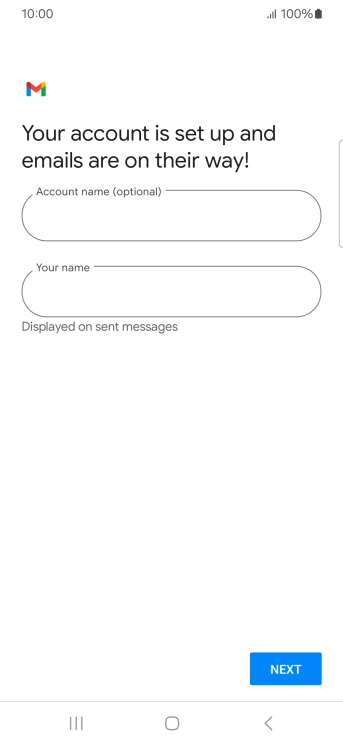 Press the field below 'Account name (optional)' and key in the required name.