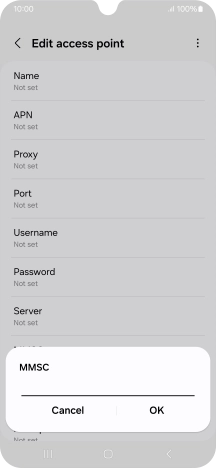 Key in http://mmsc.mms.o2.co.uk:8002 and press OK.