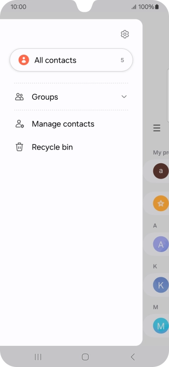 Press Manage contacts.