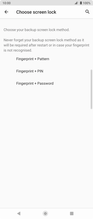 Press the required phone lock code and follow the instructions on the screen to create an additional phone lock code.
