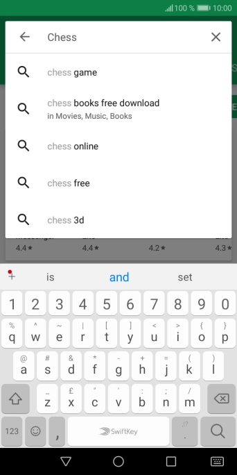 Key in the name or subject of the required app and press the search icon.