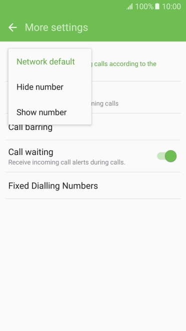 Press Show number to turn on caller identification.