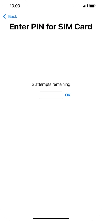 Key in your SIM PIN and press OK. The default SIM PIN is 0000.