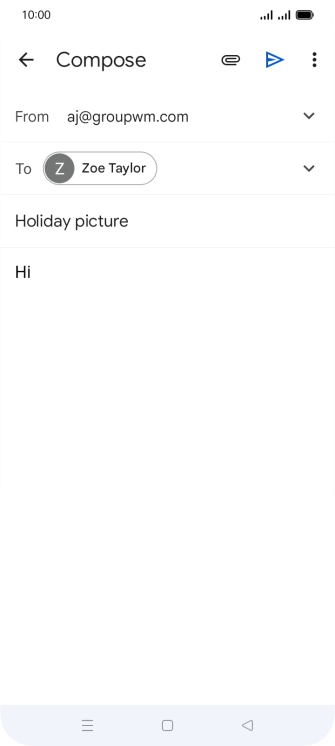 Press the attachment icon. Press the attachment icon.