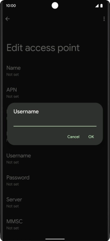 Key in o2wap and press OK.