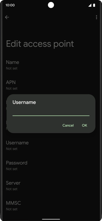 Key in o2wap and press OK.