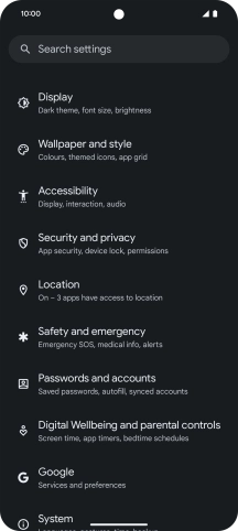 Press Passwords and accounts.