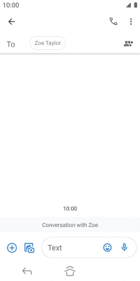 Press the text input field and write the text for your text message.