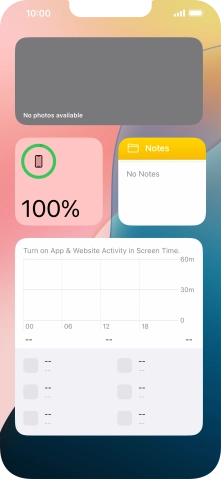Slide your finger up or down on the screen to see more widgets.