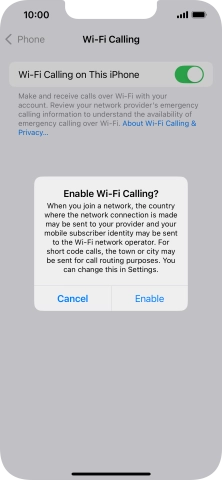 If you turn on the function, press Enable.
