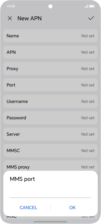 Key in 8080 and press OK.