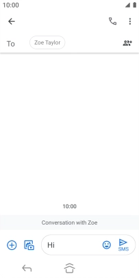 Press the send icon when you've finished your text message.