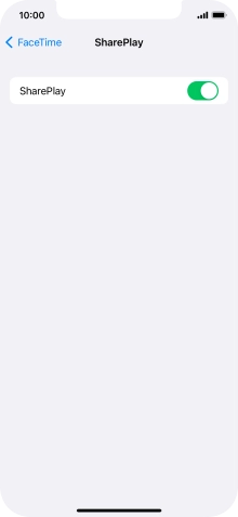 Press the indicator next to 'SharePlay' to turn the function on or off.