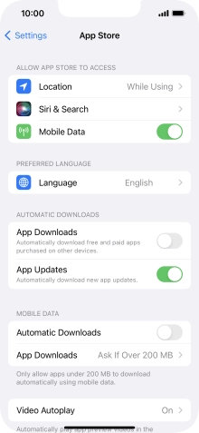 Press the indicators next to the required content types to turn the function on or off.