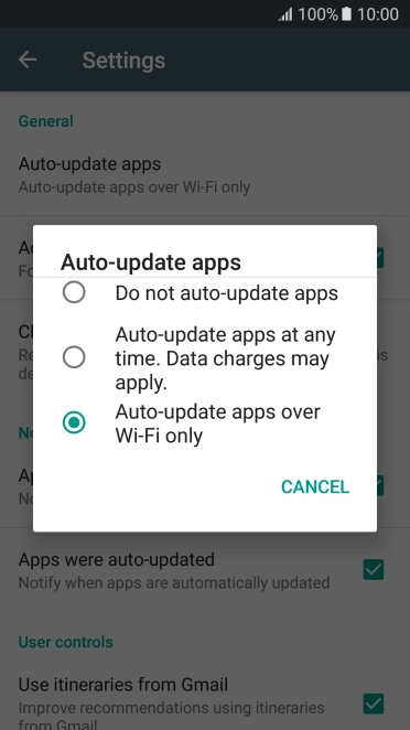 Press Do not auto-update apps to turn off the function.