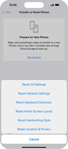 Press Reset Network Settings.