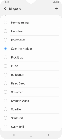 Press the add ring tone icon.