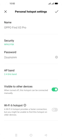 Press the field below 'Password' and key in the required password.