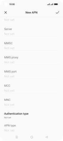 Press the field below 'MCC' and key in 234.