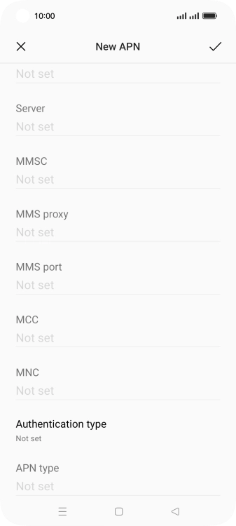 Press the field below 'MCC' and key in 234.
