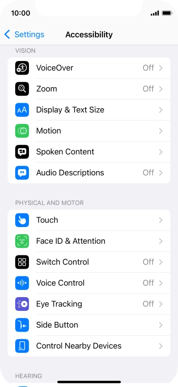 Press the required category below 'VISION' and follow the instructions on the screen to select the required settings. Press the required category below 'VISION' and follow the instructions on the screen to select the required settings.