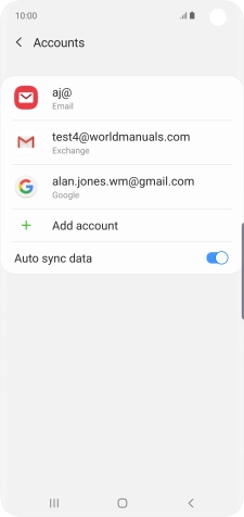 Press the indicator next to 'Auto sync data' to turn the function on or off.