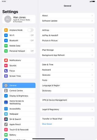 Press Mobile Data.