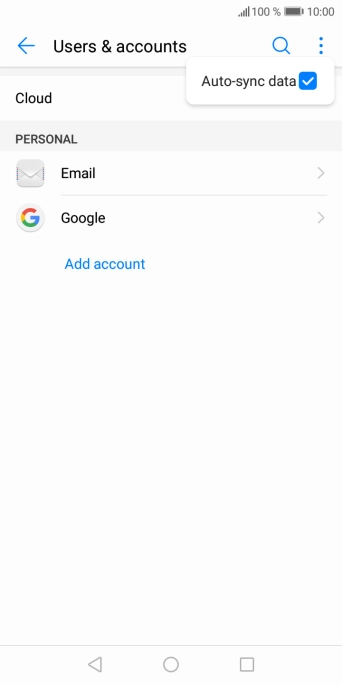 Press Auto-sync data to turn the function on or off.