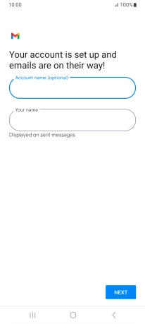 Press the field below 'Your name' and key in the required sender name.