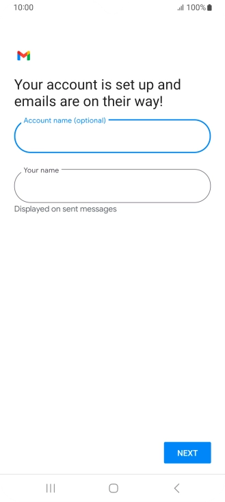 Press the field below 'Your name' and key in the required sender name.