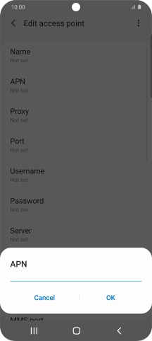 Key in mobile.o2.co.uk and press OK.