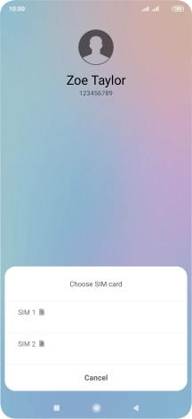 Press the required SIM.