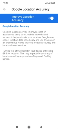 If you press the indicator next to 'Improve Location Accuracy' to turn off the function, your phone can find your exact position using the GPS satellites but it may take longer as there is no access to supplementary information from the mobile network or nearby WiFi networks.