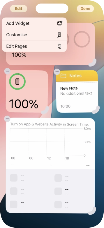 Press Add Widget. Press Add Widget.