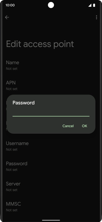 Key in password and press OK.