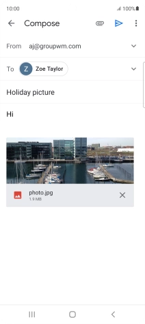 Press the send icon when you've finished your email.