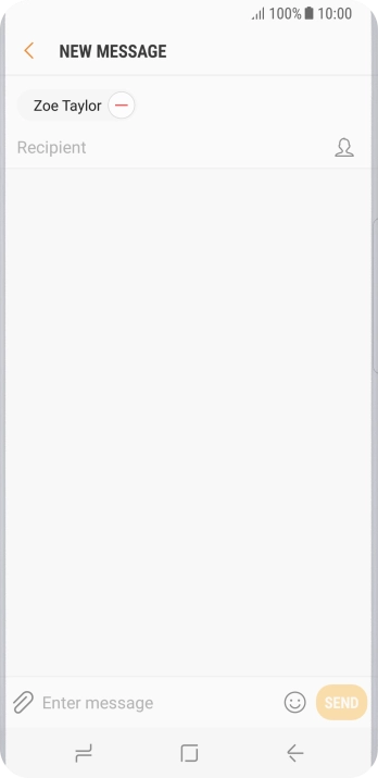 Press the text input field and write the text for your text message.