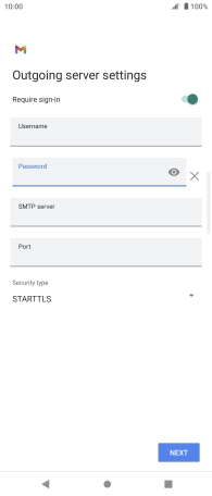 Press the field below 'SMTP server' and key in the name of your email provider's outgoing server.