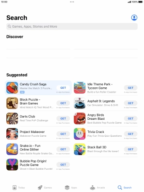 Press the search field.