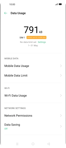 The total data usage is displayed.