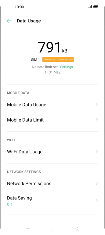 The total data usage is displayed.