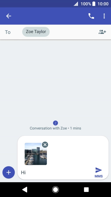 Press the send icon when you've finished your picture message.