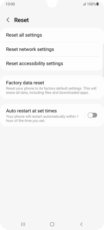 Press Factory data reset.
