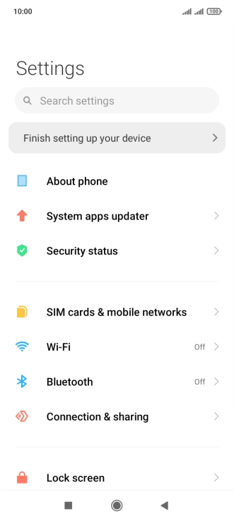 Press SIM cards & mobile networks.