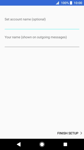 Press the field below 'Set account name (optional)' and key in the required name.