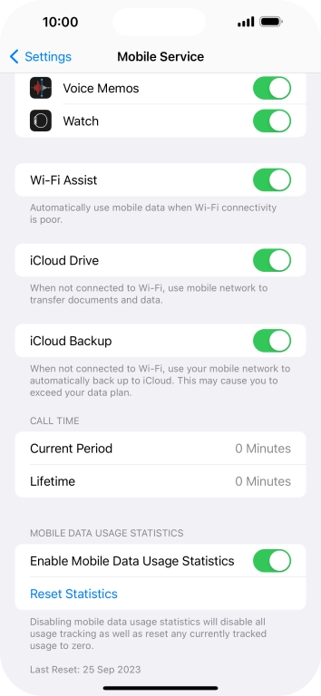 Press the indicator next to 'Wi-Fi Assist' to turn the function on or off. Press the indicator next to 'Wi-Fi Assist' to turn the function on or off.